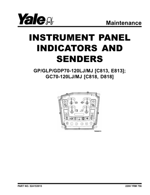 Yale GLP70LJ, GLP80LJ, GLP90LJ, GLP100MJ, GLP100MJ, GLP120MJ Forklift E813 Series Repair Manual - Image 2