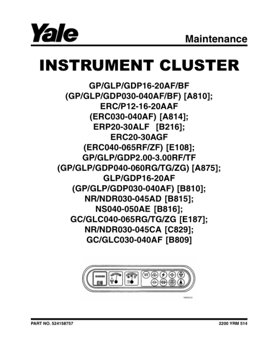 Yale GP030AF, GLP030AF, GDP030AF, GP040AF, GLP040AF, GDP040AF Forklift B810 Service Repair Manual - Image 3