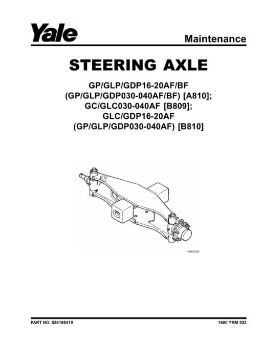 Yale GP030AF, GLP030AF, GDP030AF, GP040AF, GLP040AF, GDP040AF Forklift B810 Service Repair Manual - Image 4