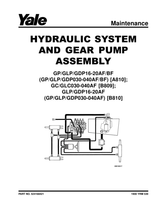 Yale GP030AF, GP040AF, GLP030AF, GLP040AF Forklift B810 Service Repair Manual - Image 5