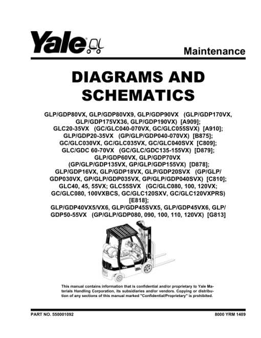 Yale GP040VX, GP050VX, GP060VX, GP070VX Forklift B875 Service Repair Manual - Image 3