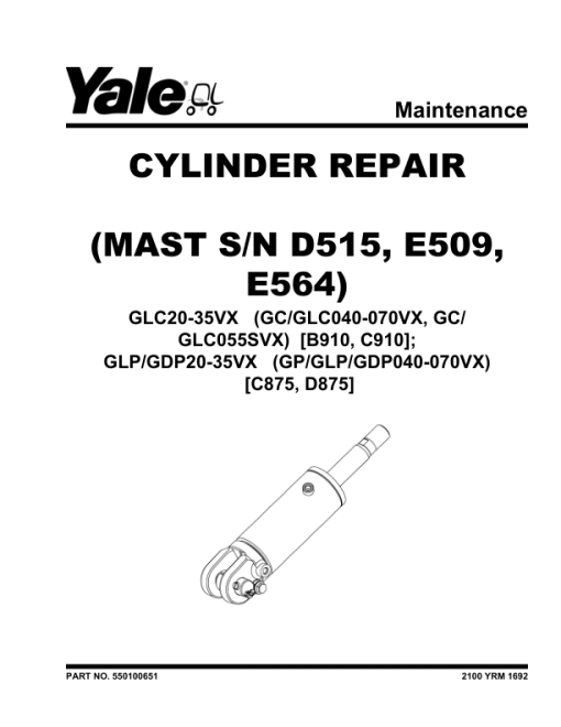 Yale GP040VX, GP050VX, GP060VX, GP070VX Forklift C875 Service Repair Manual - Image 3