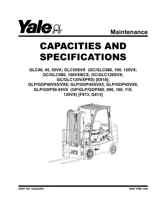 Yale GP080VX, GP090VX, GP100VX, GP110VX, GP120VX Forklift F813 Series Repair Manual - Image 2