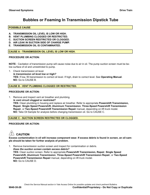 Yale GP080VX, GP090VX, GP100VX, GP110VX, GP120VX Forklift G813 Series Repair Manual - Image 3