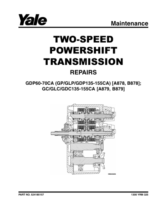 Yale GP135CA, GDP135CA, GLP35CA, GP155CA, GDP155CA, GLP155CA Forklift B878 Service Repair Manual - Image 4