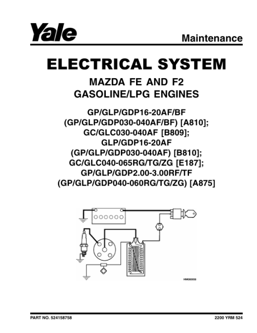 Yale GP2.00TF, GLP2.00TF, GDP2.00TF, GP3.00TF, GLP3.00TF, GDP3.00TF Forklift A875 Service Repair Manual - Image 2