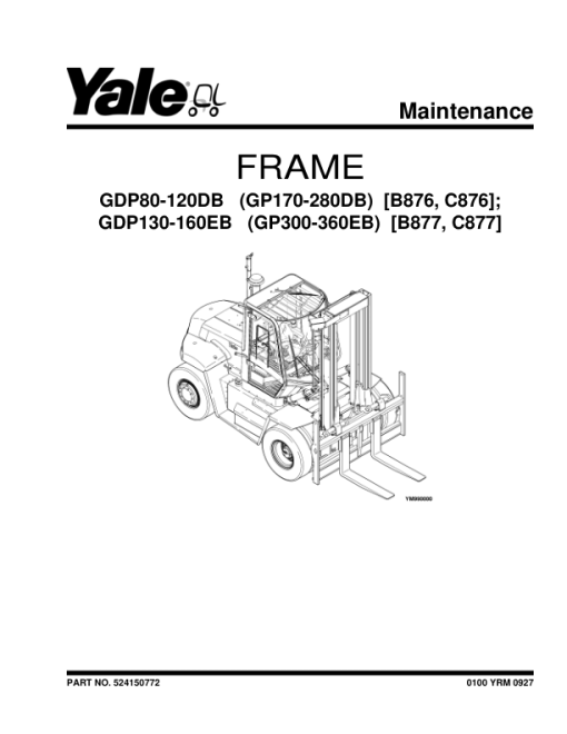 Yale GP300EB, GP330EB, GP360EB C877 Forklift Service Repair Manual