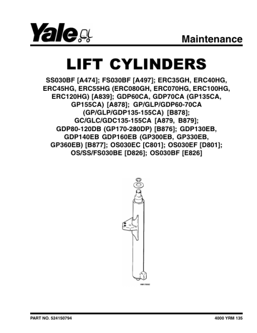 Yale GP300EB, GP330EB, GP360EB Forklift B877 Service Repair Manual - Image 2