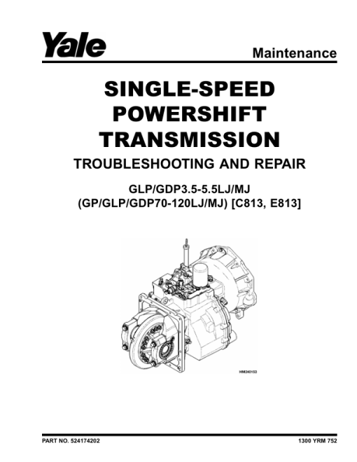 Yale GP70LJ, GP80LJ, GP90LJ, GP100MJ, GP100MJ, GP120MJ Forklift E813 Series Repair Manual - Image 4