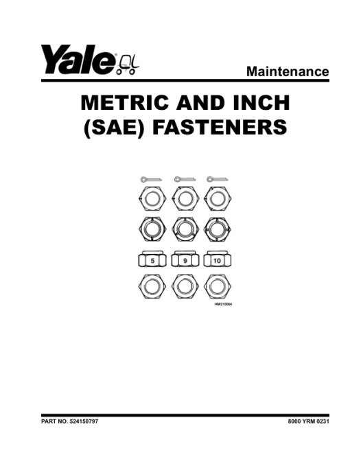 Yale MCW020E, MCW030E, MCW040E Stacker C819 Service Repair Manual