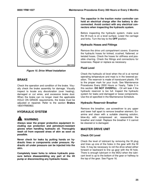 Yale MCW025E, MCW030E, MCW040E Walkie Counterbalanced Stacker D819 Series Repair Manual - Image 3