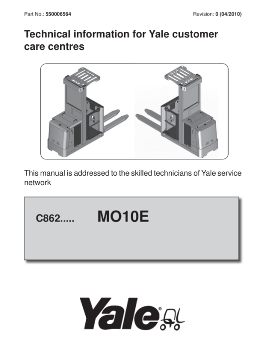 Yale MO10E Order Picker C862 Service Repair Manual