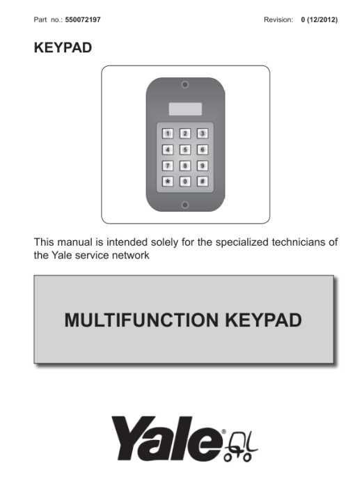 Yale MO10L, MO20, MO20P, MO25, MO50T Pallet E857 Series Repair Manual