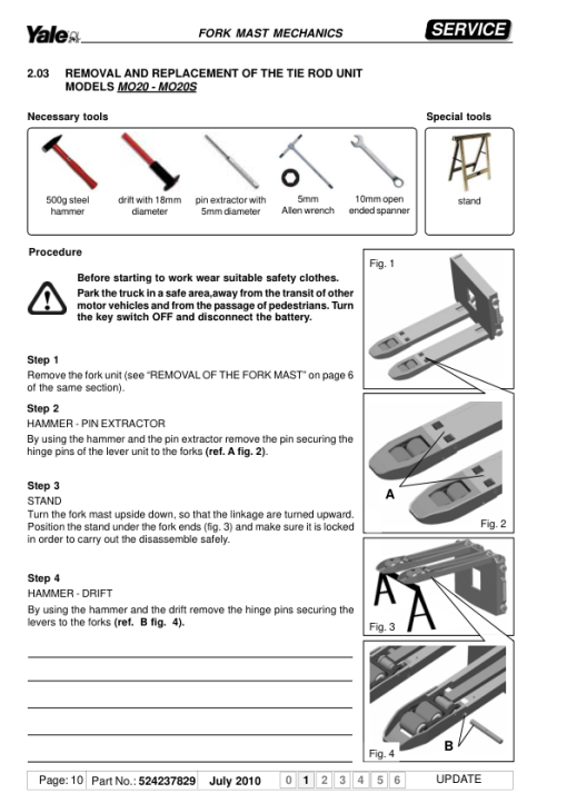 Yale MO20, MO20S Order Picker D857 Series Repair Manual - Image 4