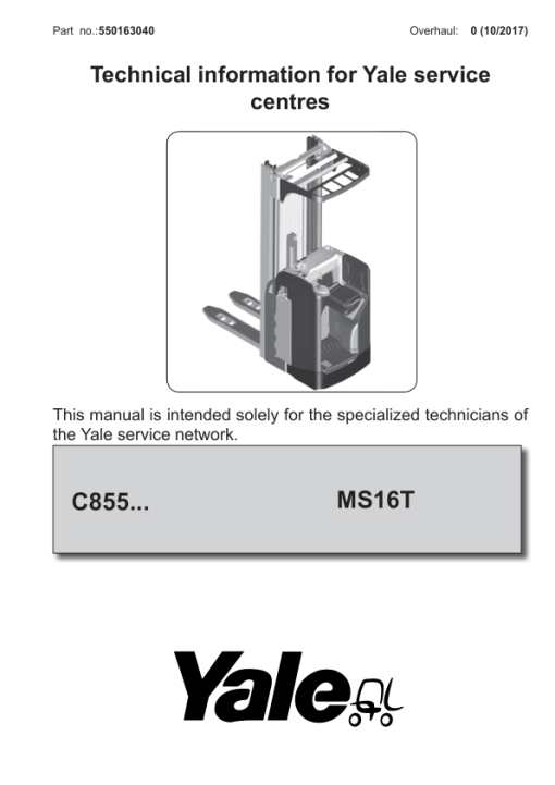 Yale MP16S Pallet C855 Service Repair Manual