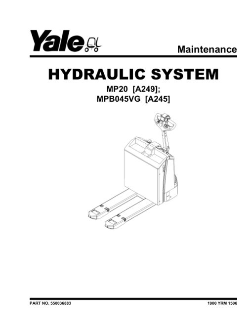 Yale MP20 Pallet Truck A249 Series Repair Manual