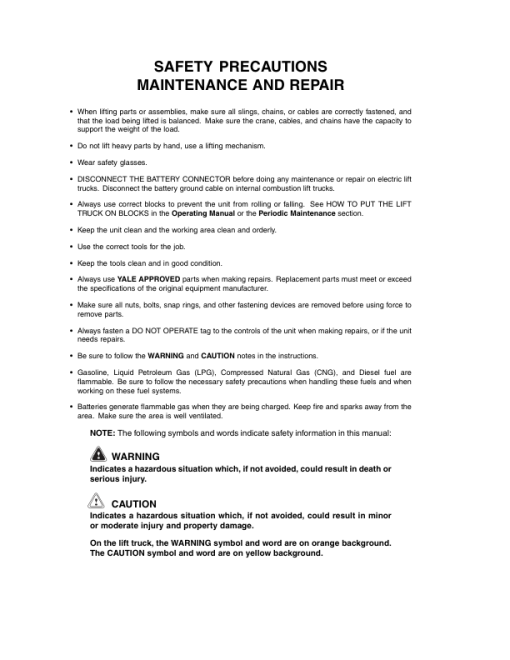 Yale MP20AP Pallet Truck A485 Service Repair Manual - Image 4