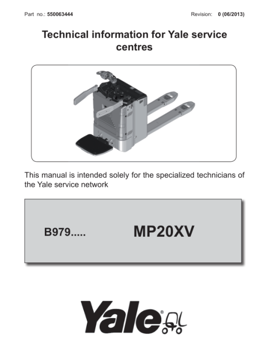 Yale MP20XV Pallet Jack Hand Truck B979 Service Repair Manual