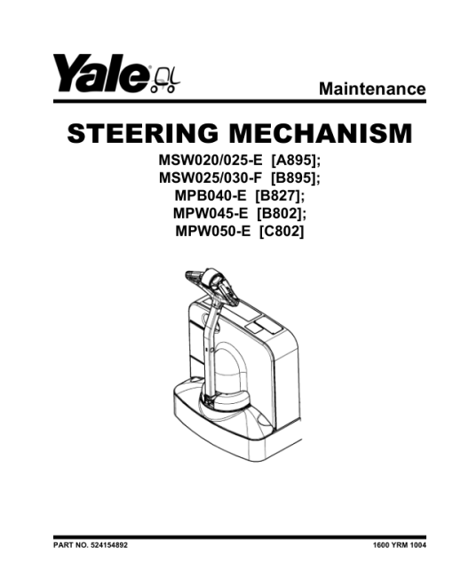 Yale MPB040E Stacker B827 Service Repair Manual