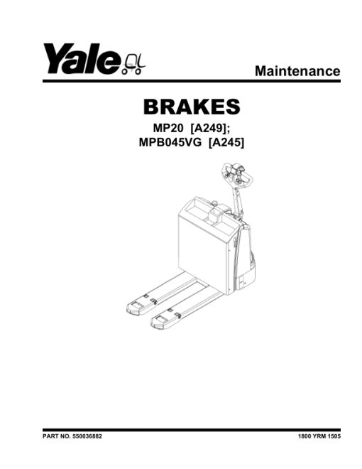 Yale MPB045VG Pallet Truck A245 Series Repair Manual - Image 4