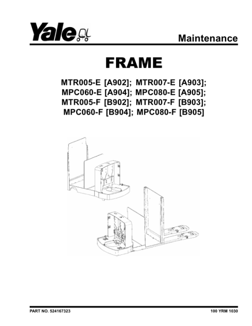 Yale MPC060F Pallet Truck B904 Service Repair Manual