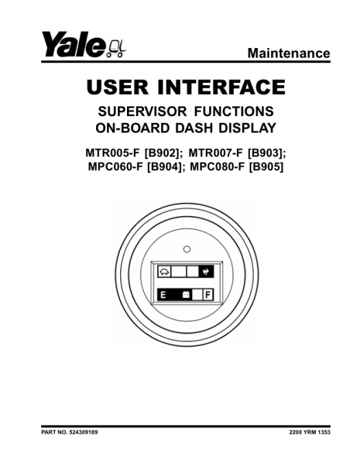Yale MPC060F Pallet Truck B904 Service Repair Manual - Image 2