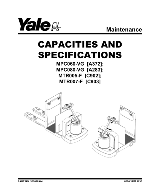 Yale MPC060VG, MPC080VG Pallet Truck A283 Series Repair Manual - Image 3