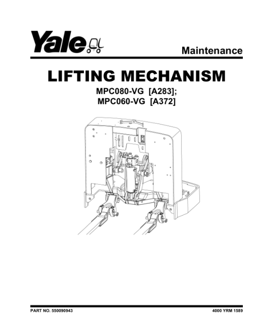 Yale MPC060VG, MPC080VG Pallet Truck A372 Series Repair Manual