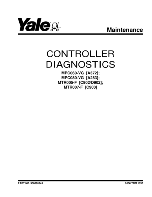 Yale MPC060VG, MPC080VG Pallet Truck A372 Series Repair Manual - Image 3