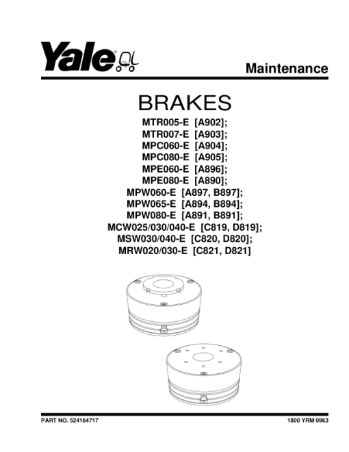 Yale MPC080E Pallet A905 Service Repair Manual - Image 2