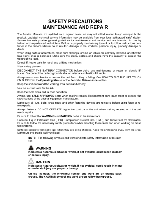 Yale MPC080E Pallet A905 Service Repair Manual - Image 4