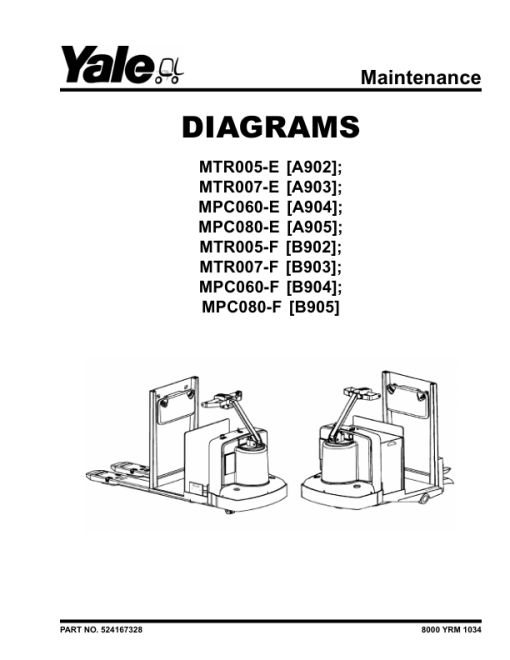 Yale MPC080F Pallet Truck B905 Service Repair Manual