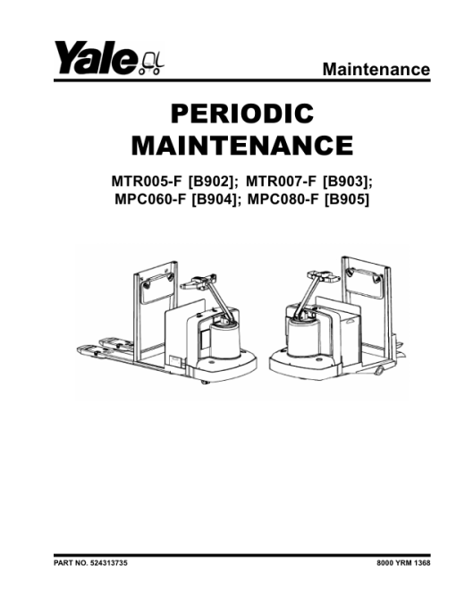 Yale MPC080F Pallet Truck B905 Service Repair Manual - Image 4