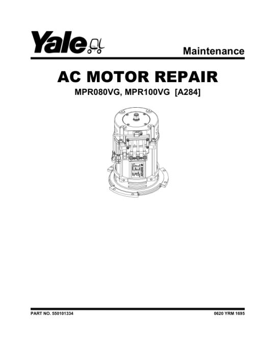 Yale MPR080VG, MPR100VG Pallet Truck A284 Series Repair Manual - Image 2