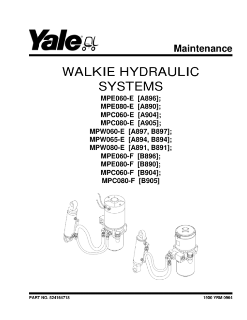 Yale MPW080E Pallet A891 Service Repair Manual