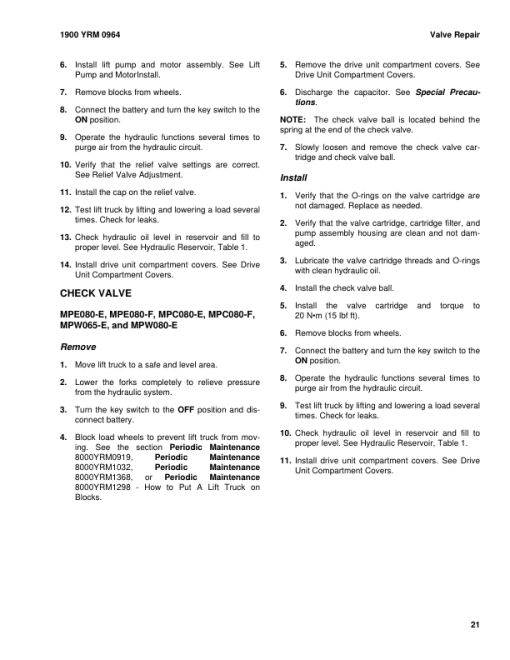 Yale MPW080F Pallet Truck B891 Service Repair Manual - Image 3