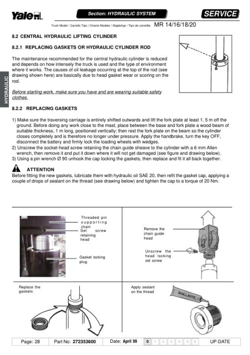 Yale MR14, MR15H, MR16, MR18, MR20 Reach Trucks B849 Service Repair Manual - Image 4