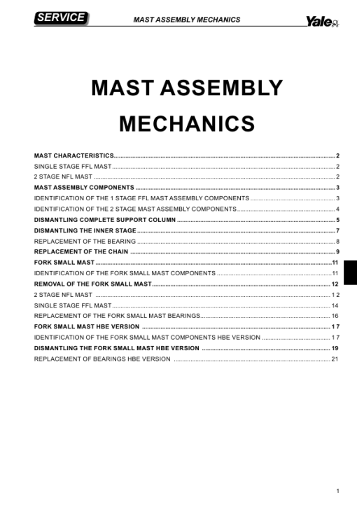 Yale MS10E, MS12E, MS24HBE Stacker C845 Service Repair Manual - Image 3