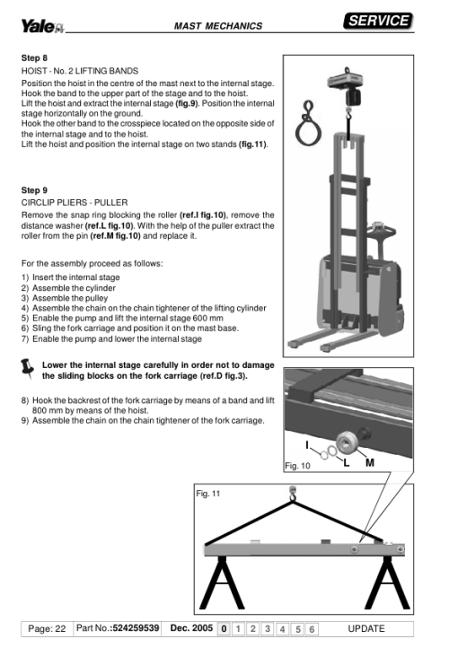 Yale MS10E Stacker B845 Service Repair Manual - Image 3