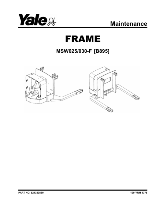 Yale MSW025F, MSW030F Pallet Truck B895 Service Repair Manual - Image 3