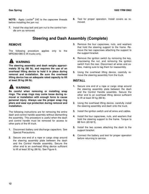 Yale MSW030E, MSW040E Stacker C820 Service Repair Manual - Image 3