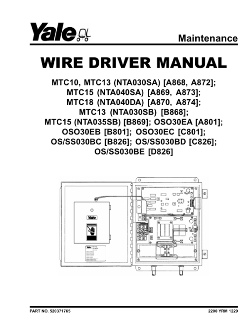 Yale MTC10, MTC13, MTC13LWB Order Picker B868 Service Repair Manual - Image 3