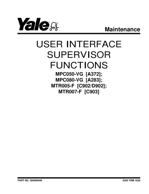 Yale MTR007F Pallet Truck B903 Service Repair Manual - Image 3