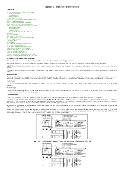 Yale MTR700 Pallet A817 Service Repair Manual