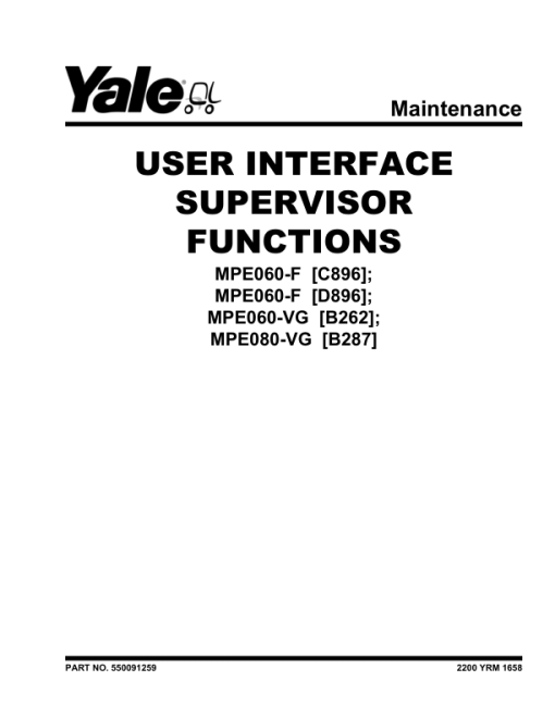 Yale MVE080VG Rider Pallet Jack B287 Service Repair Manual - Image 3