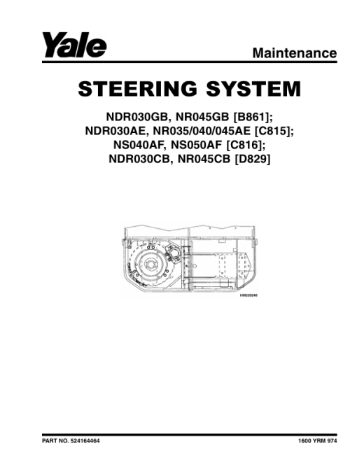 Yale NDR030CB, NR045CB Reach Truck D829 Series Repair Manual