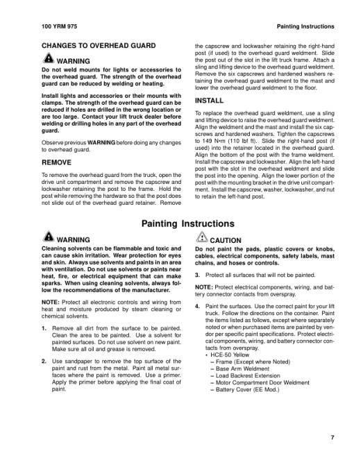 Yale NDR030CB, NR045CB Reach Truck D829 Series Repair Manual - Image 2