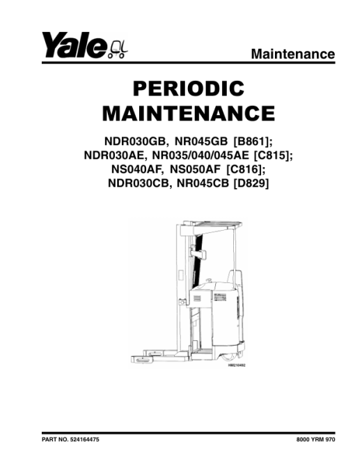 Yale NDR030CB, NR045CB Reach Truck D829 Series Repair Manual - Image 3