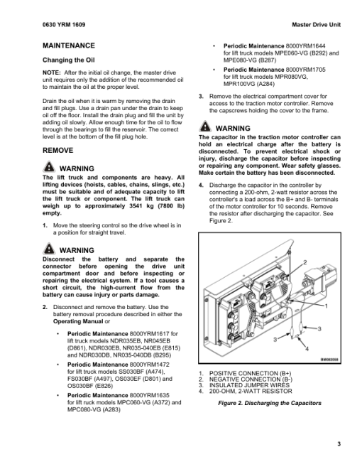 Yale NDR030EB, NR040EB, NR035EB Reach Truck E815 Series Repair Manual - Image 5