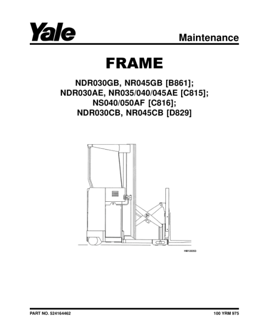 Yale NDR030GB, NR045GB Stacker B861 Service Repair Manual